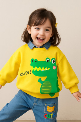 HAMPU Baby Boys & Baby Girls Casual Sweatshirt Jeans(YELLOW)