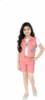 zudio Baby Girls Disney Princess Casual Jacket Shorts(ORANGE)