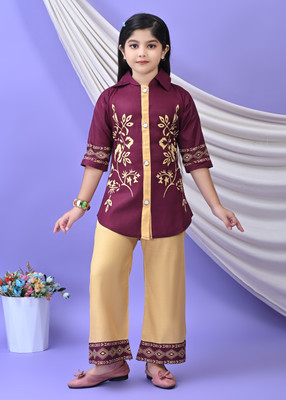 R RIMSA DRESSES Girls Party(Festive) Kurta Pant(Purple)