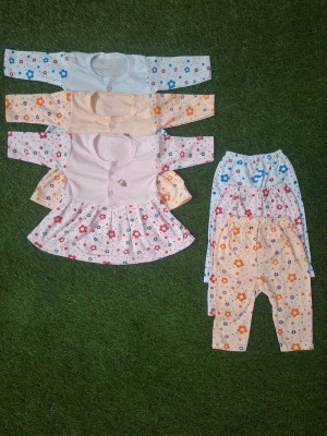 Ajesh Creation Baby Girls Casual Top Pyjama(Blue, Red, Baby Pink)