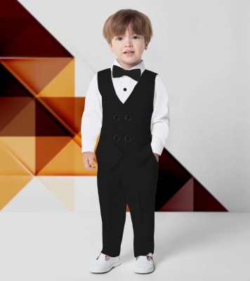 couture x Baby Boys Party(Festive) Jacket Pant, Shirt(BLACK)