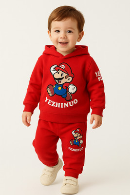 ZIKIDO Baby Boys & Baby Girls Party(Festive) Sweater Track Pants(RED)