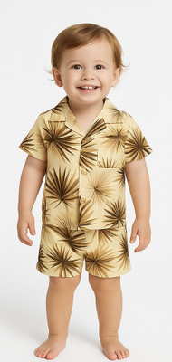 dhairyatraders Baby Boys & Baby Girls Casual Shirt Shorts(Brown)