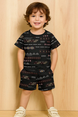 MarvelAlbartros Boys Casual Shirt Shorts(Black)
