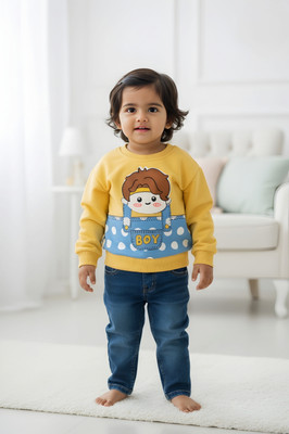 dingdong Baby Boys Casual Sweatshirt Sweatpant(Yellow)