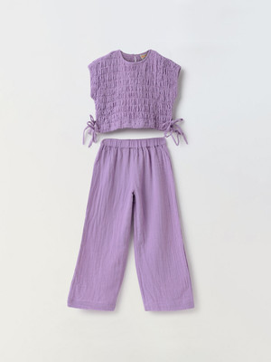 Spunkies Girls Casual Top Skirt(Lavender)