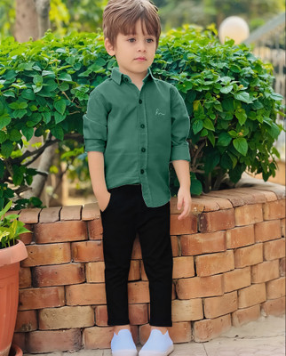 Nelkar Boys Party(Festive) Shirt Pant(GREEN)