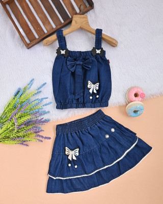 Mytex Baby Girls Party(Festive) Top Skirt(blue)