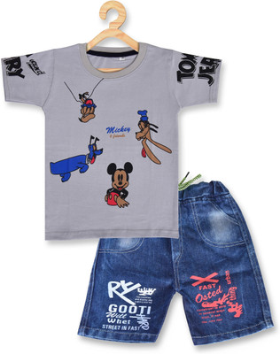 Style Generation Boys Mickey Party(Festive) T-shirt Pant(Gray)