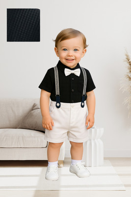 KRIYU CREATION Boys Party(Festive) Shirt Shorts(BLACK)