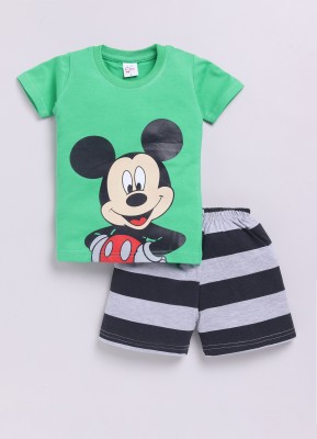 IcePie Baby Boys Mickey Casual T-shirt Pant(Green)