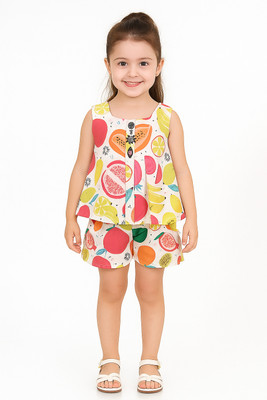Corazon Baby Girls Casual Top Shorts(Multi)