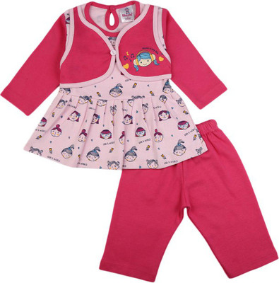 V-MART Baby Girls Casual Dress Legging(Red)