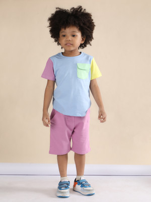 POLKA TOTS Baby Boys Casual T-shirt Shorts(Multicolor)