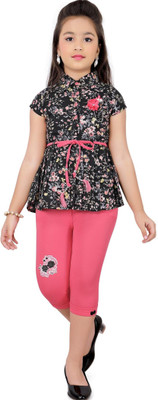 Aditya Creation Girls Party(Festive) Top Capri(Black)