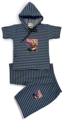 I G CREATION Boys & Girls Casual Sweatshirt Shorts(blue)