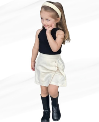 MENVVY FAB Baby Girls Party(Festive) Top Shorts(BLACK)