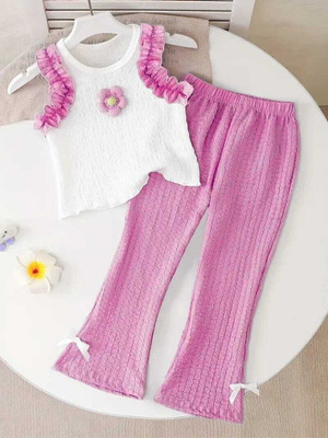 SSCollection Girls Disney Princess Casual Top Pant(Pink colour)