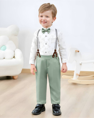 EZIKIDS Baby Boys & Baby Girls Party(Festive) Shirt Pant(PISTA)