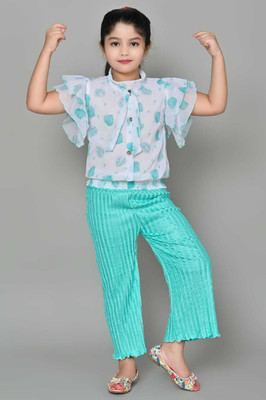 Ayat Fashion Baby Girls Party(Festive) T-shirt Capri(sea green)