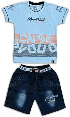 Jaganath Creations Baby Boys Casual T-shirt Shorts(Blue)