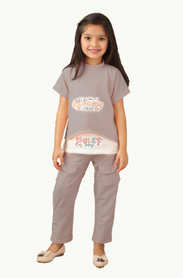 TOPWALA Girls Casual Top Pant(GREY)