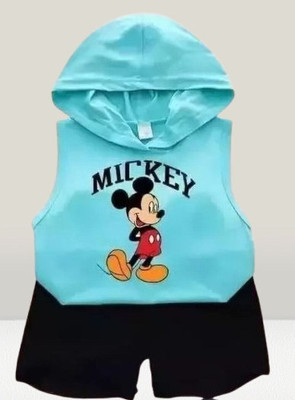 SRP COLLECTION Baby Boys & Baby Girls Mickey Casual T-shirt Shorts(Blue)
