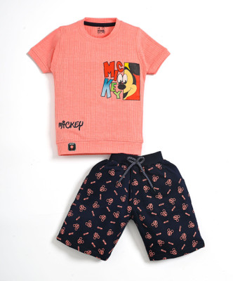 Wonder Klothes Boys Party(Festive) T-shirt Shorts(Pink)