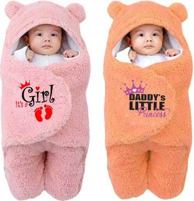 Swissberry Baby Boys & Baby Girls Casual Swaddle Sleepsuit(Onion Pink & Peach)