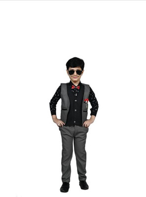Elite Trend Traders Boys Festive & Party Shirt, Waistcoat and Pant Set(Multicolor Pack of 1)