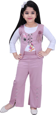 N SHAKIB DRESSES Girls Party(Festive) Top Pant(Pink)