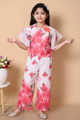 HouseOfCommon Girls Party(Festive) Top Pant(PINK)