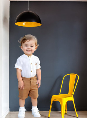 RIYANSHI Boys Casual Shirt Pant(Brown)