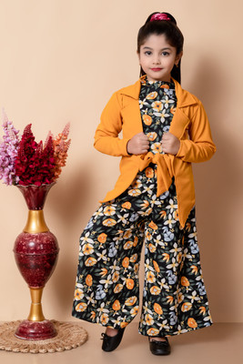 SPAMitude Baby Girls Party(Festive) Jumpsuit Jacket(Yellow)
