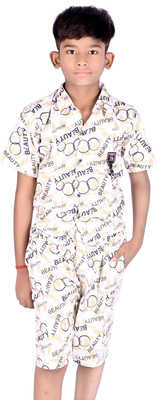 Glamiere Boys Casual Shirt Shorts(WHITE)