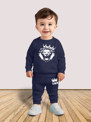 Mitansh Baby Boys & Baby Girls Casual T-shirt Track Pants(Navy)