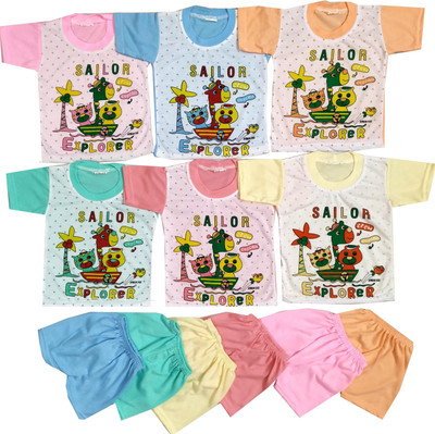 Fly Step Baby Boys & Baby Girls Casual Top Shorts(Multicolor)