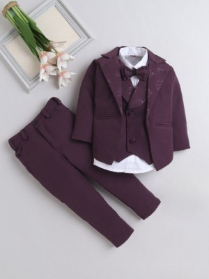 Fourfolds Boys Party(Festive) Blazer Shirt, Trouser(Wine)