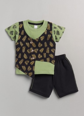 TINY BINY Baby Boys & Baby Girls Party(Festive) T-shirt Shorts(Olive Green)