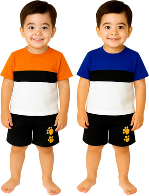 SEGRO Baby Boys & Baby Girls Casual T-shirt Shorts(ORANGE, ROYAL)