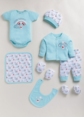 MOONKIDS Baby Boys & Baby Girls Casual Bodysuit Bodysuit(Powder Blue)