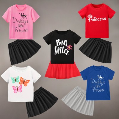 KIDDY STAR Girls Casual T-shirt Skirt(35-BK,17-BE,5-RD,19-PK,65-WE)