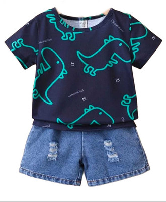 INDHRANI TEXTILES Baby Boys Casual T-shirt Shorts(Blue)