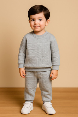 HouseOfCommon Baby Boys Party(Festive) T-shirt Pant(Grey)