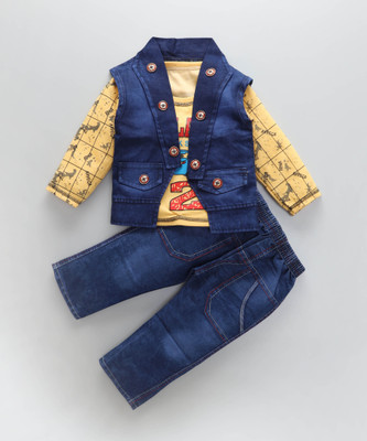 UsmanGhani Baby Boys & Baby Girls Casual T-shirt Jeans(Yellow)
