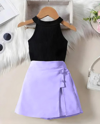 Simran Latest Fashion Girls Party(Festive) Shirt Top(Purple)