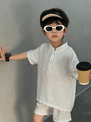 Dshant Baby Boys Party(Festive) Shirt Shirt(WHITE&COFFEE)