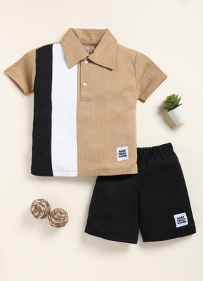 Lazy Shark Boys Casual Shirt Shorts(Grey & Black& White)