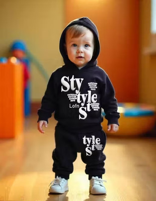 Mayneisha Baby Boys & Baby Girls Casual Sweatshirt Track Pants(Navy Blue)