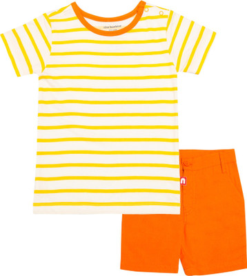 nino bambino Boys Casual Top Pant(Orange)